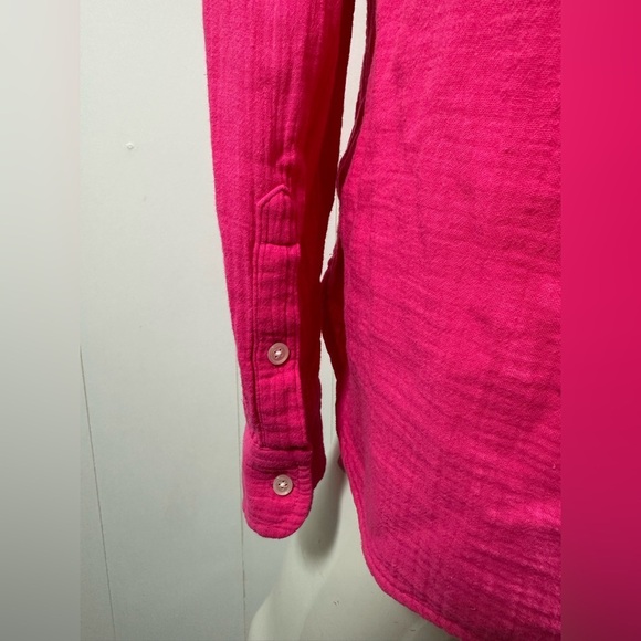 J Crew Shirt Womens Sz XS Classic Button Front Pocket Crinkle Cotton Re-Imagined - Picture 7 of 12